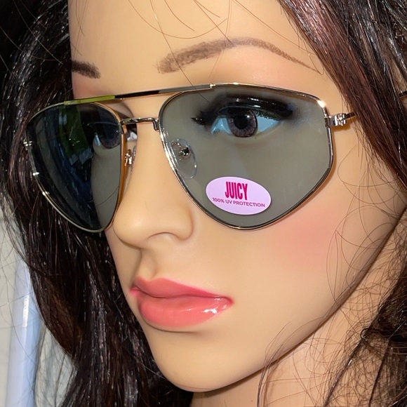 JUICY COUTURE Zillion Sunglasses In Shiny Gold Blue Lenses main image 11